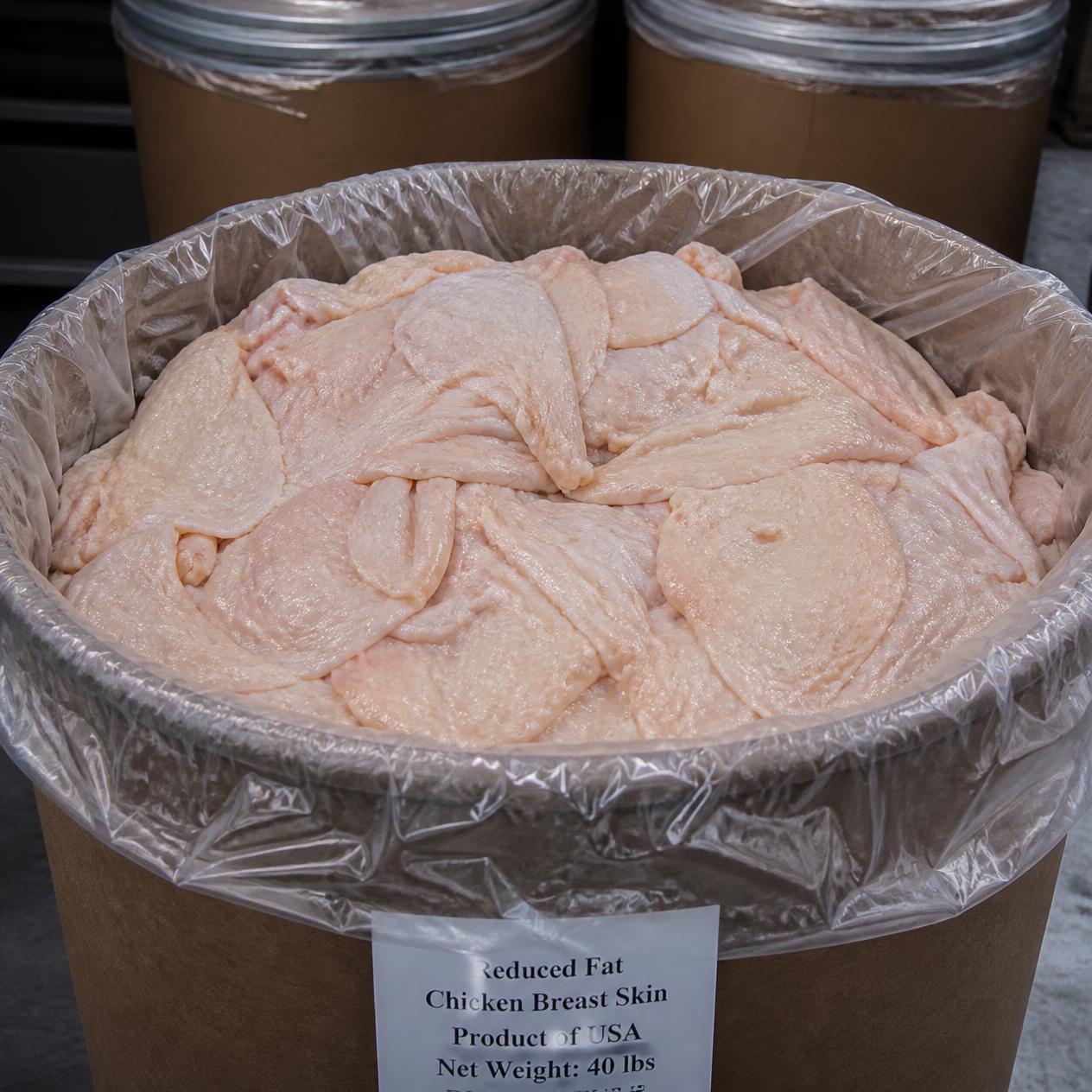 Low-fat chicken skins